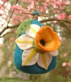 daffodil felt birdhouse