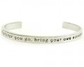 'wherever you go, bring your own sunshine' pewter cuff bracelet