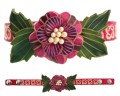 large fuchsia flower leather bracelet