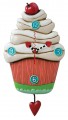 pink cupcake wall clock